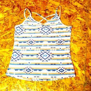 TANK TOP*SPAGHETTI STRAPS*WISHFUL PARK*WOMEN XL*SOUTHWEST/AZTEC DESIGN.